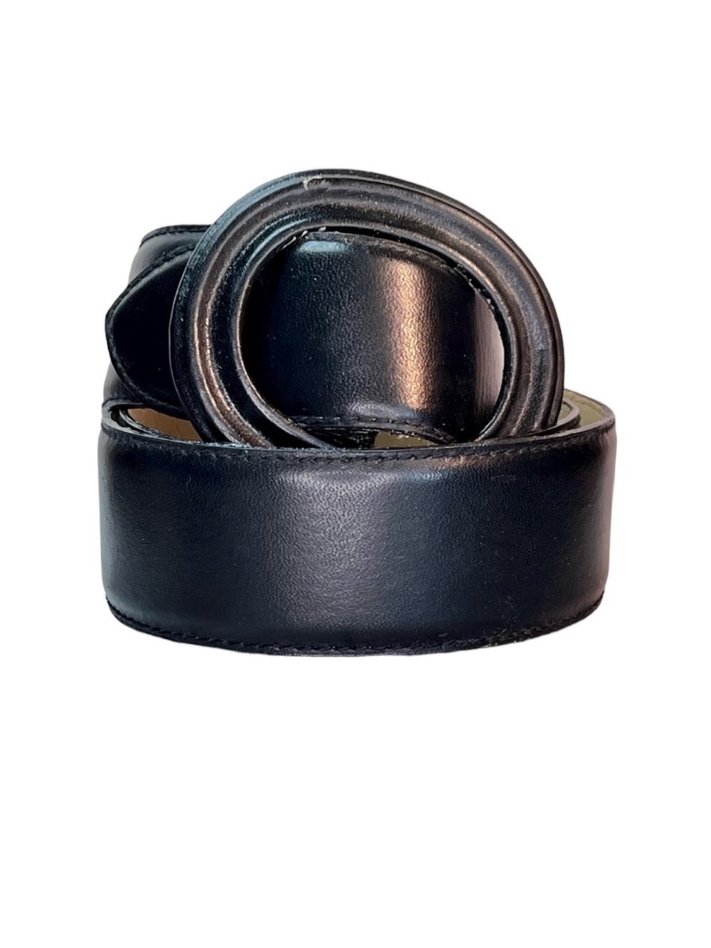 Worthington Vintage Wide Black Leather Belt Retro Statement